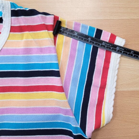 Picket and Post Colorful Striped Short Sleeve Top | Size: Medium - Picture 8 of 13